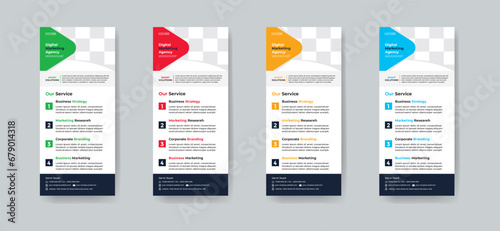 Modern creative corporate business dl flyer or rack card layout concept background flyer brochure cover template for grow up your business to the next level