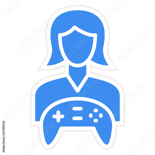 Vector Design Game Designer Female Icon Style