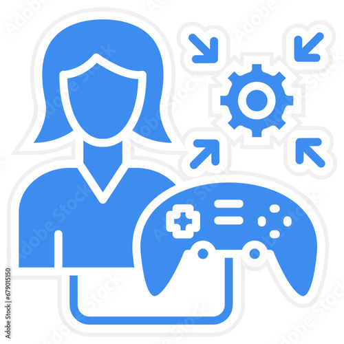 Vector Design Game Modder Female Icon Style