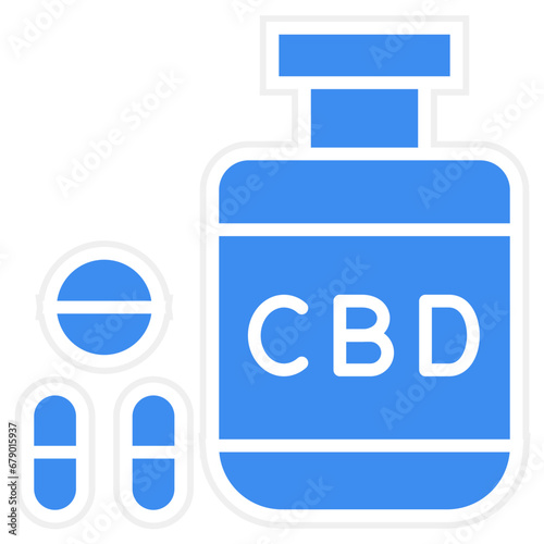 Vector Design Bio Cbd Per Capsule Icon Style