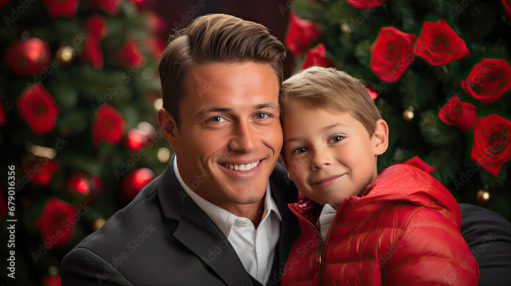 Obraz premium Parent and child at christmas