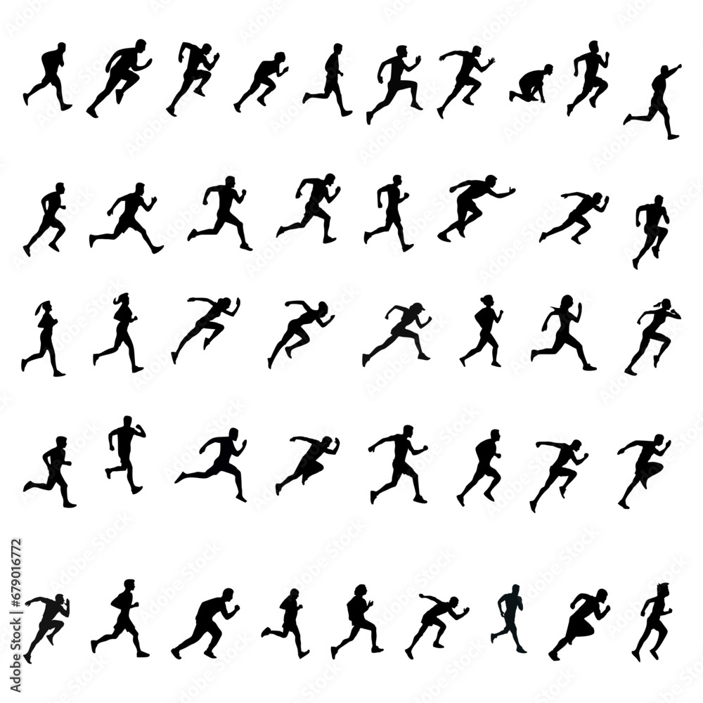 silhouette of running person