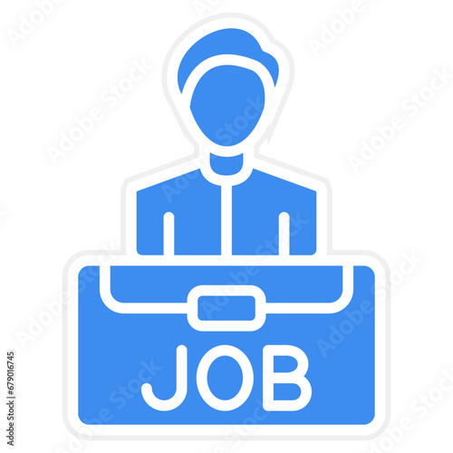 Vector Design Job Candidate Male Icon Style