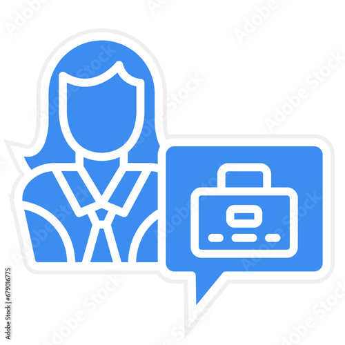 Vector Design Job Seeker Female Icon Style