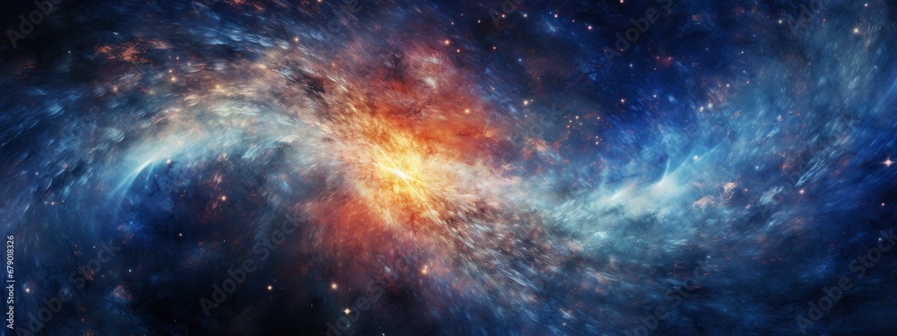 Obraz premium Stellar Spiral Galaxy Amidst the Starry Depths of Space.