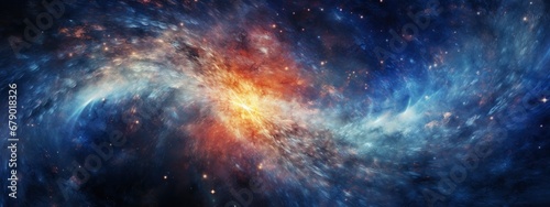Stellar Spiral Galaxy Amidst the Starry Depths of Space. © MdBaki
