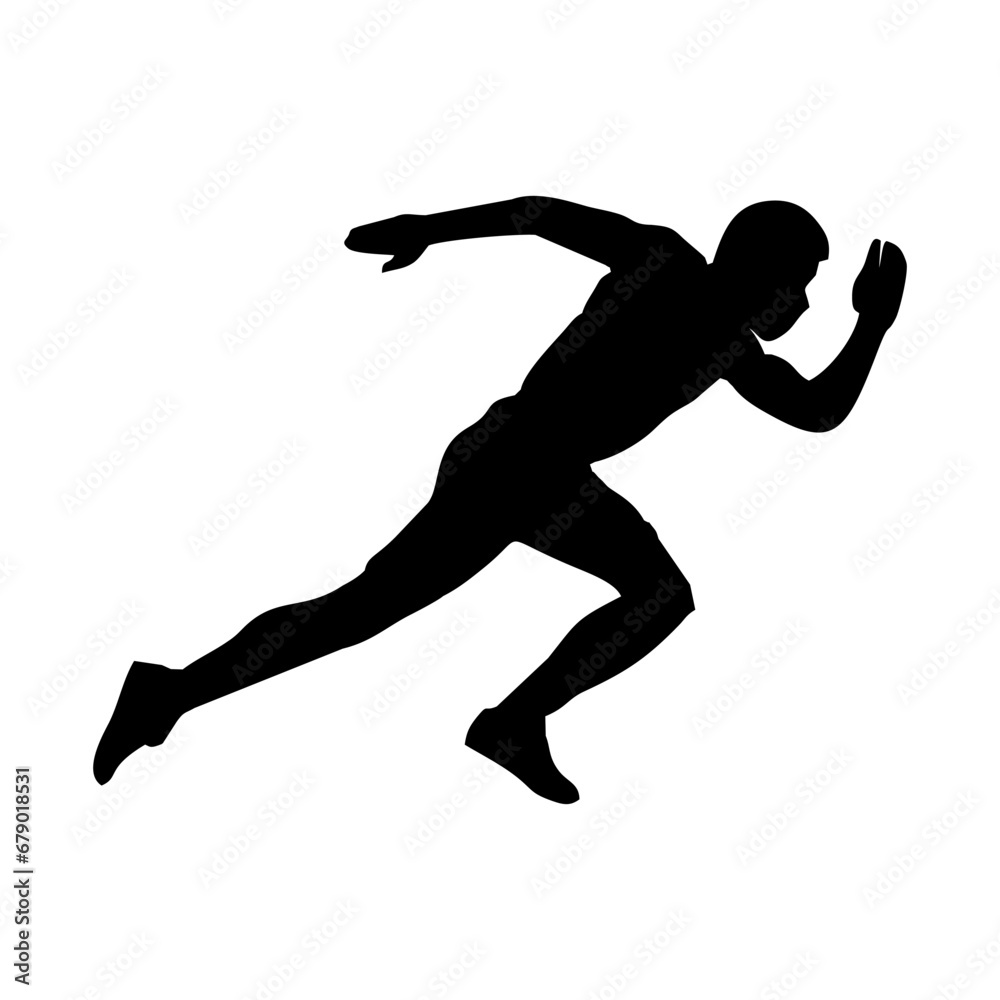 silhouette of running person