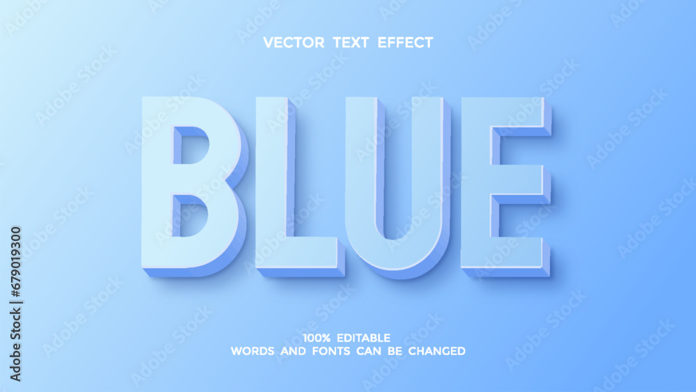blue editable 3d text effect