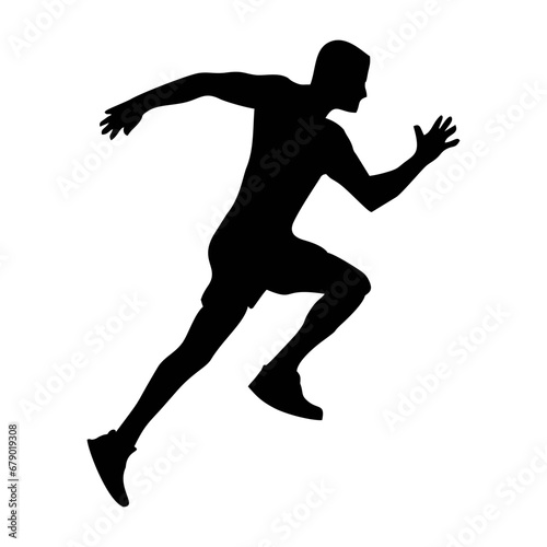 silhouette of running person