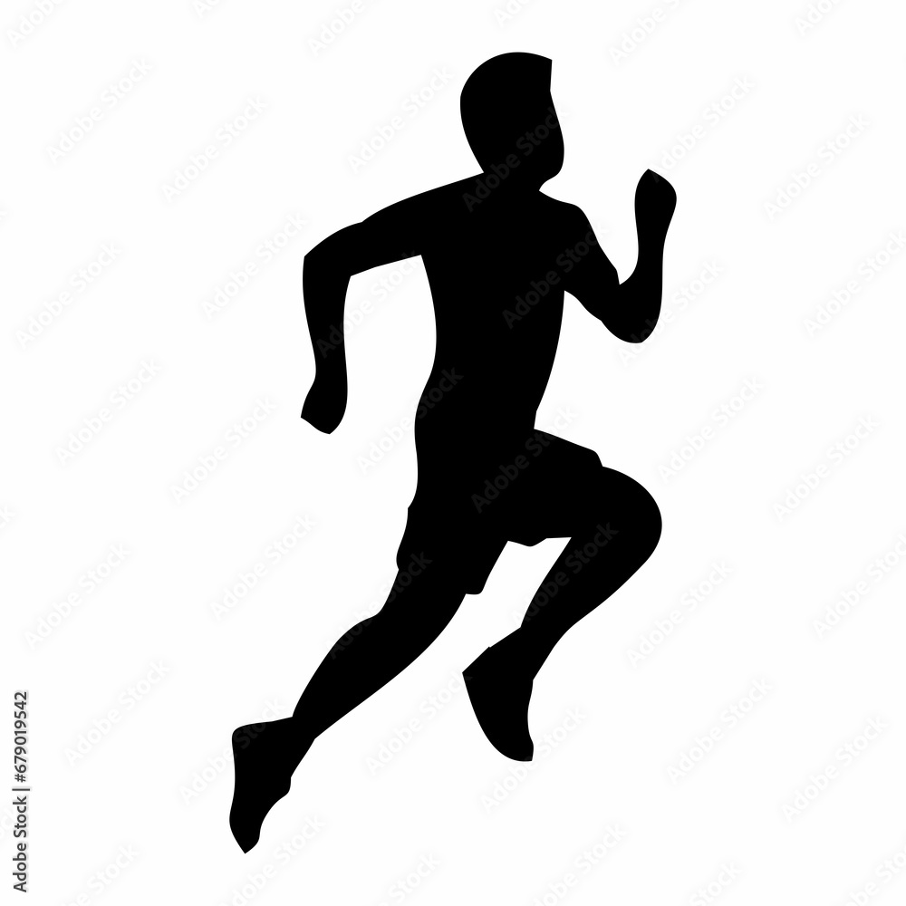 silhouette of running person silhouette of running person