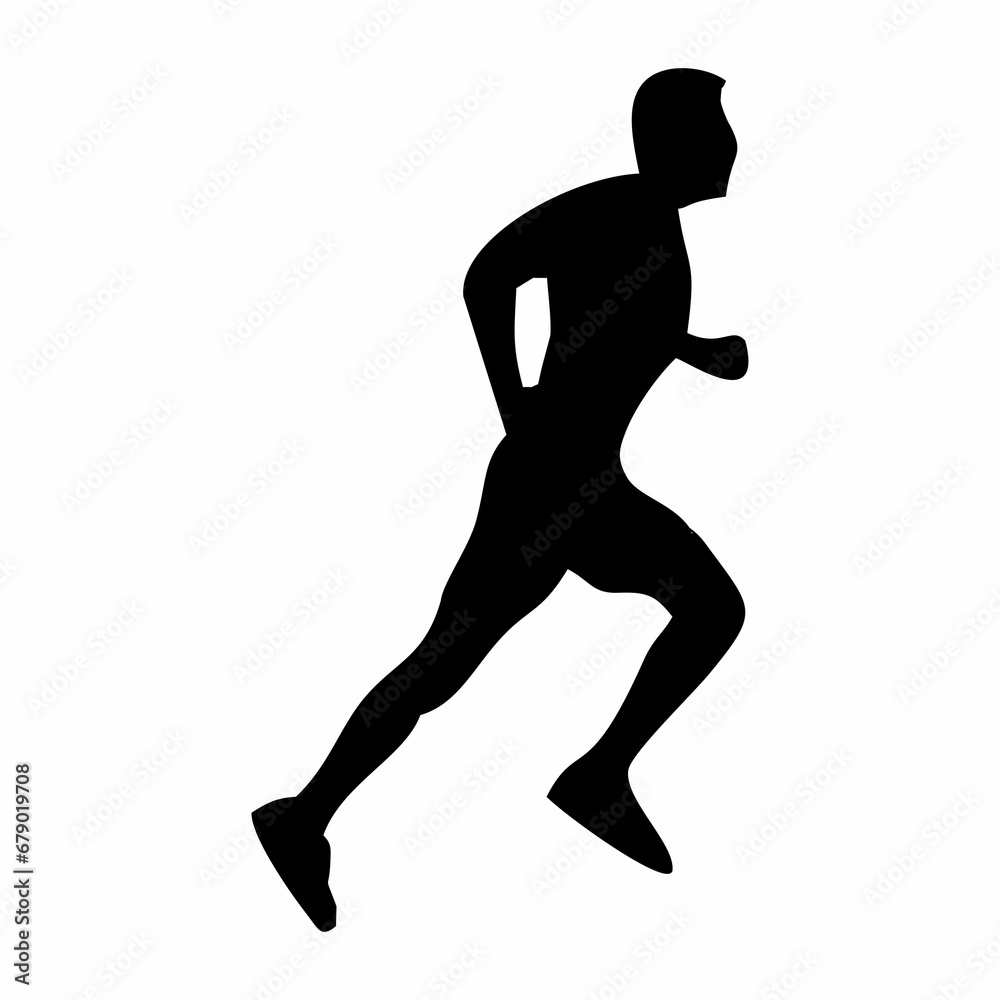 silhouette of running person