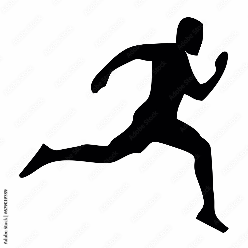 silhouette of running person