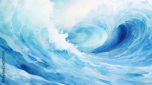 Abstract Watercolor Wave A Fresh and Cheerful Summer Concept Background.