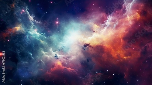 Vibrant Galaxy Cloud Nebula Starry Night Cosmos Universe for Supernova Wallpaper.