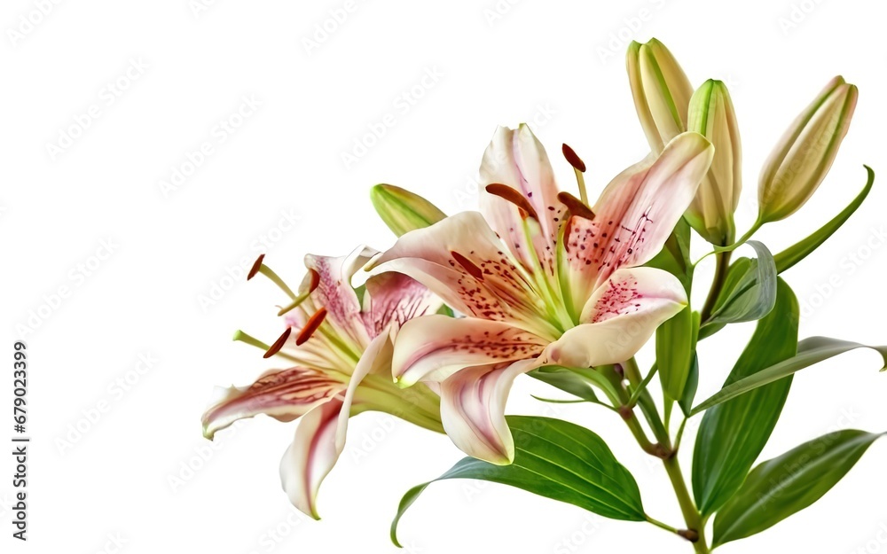 Lilies flower isolated on a white Lilies flower isolated on a white
