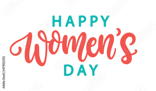 Happy Womens Day inscription hand lettering banner