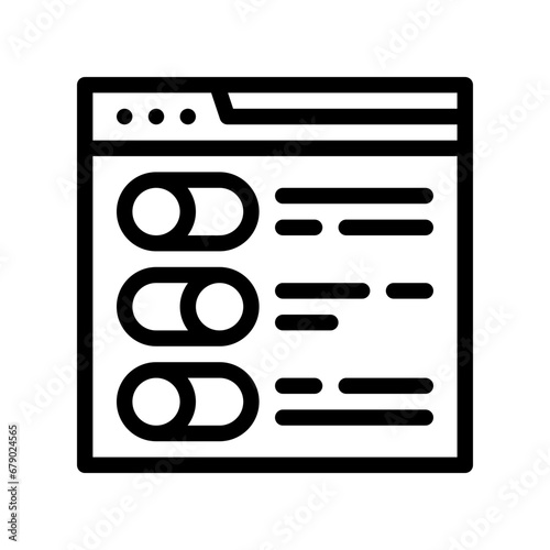 web settings line icon