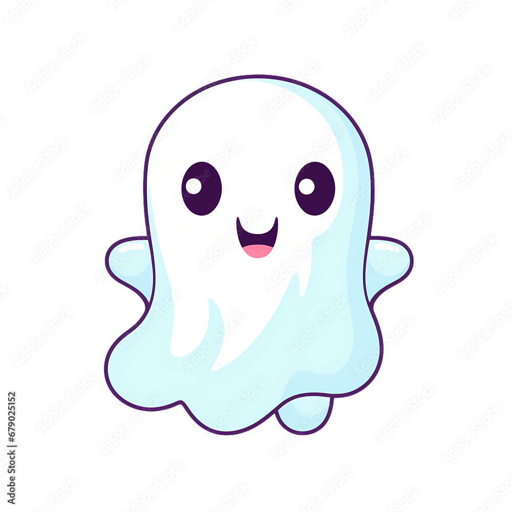 Cartoon ghost icon, material, vector illustration, decorative design element, transparent background, app icon
