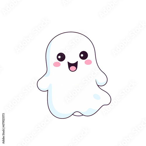 Cartoon ghost icon, material, vector illustration, decorative design element, transparent background, app icon