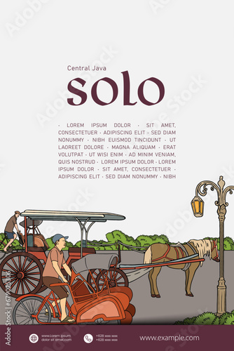 Vintage Indonesia Surakarta design layout idea for social media or event poster