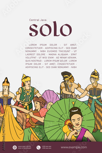 Vintage Indonesia Surakarta design layout idea for social media or event poster