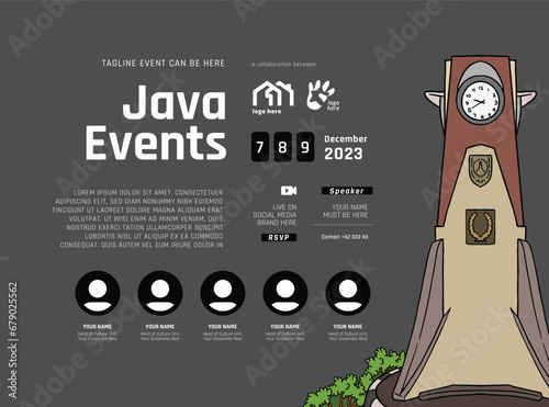 Vintage Indonesia Surakarta design layout idea for social media or event poster