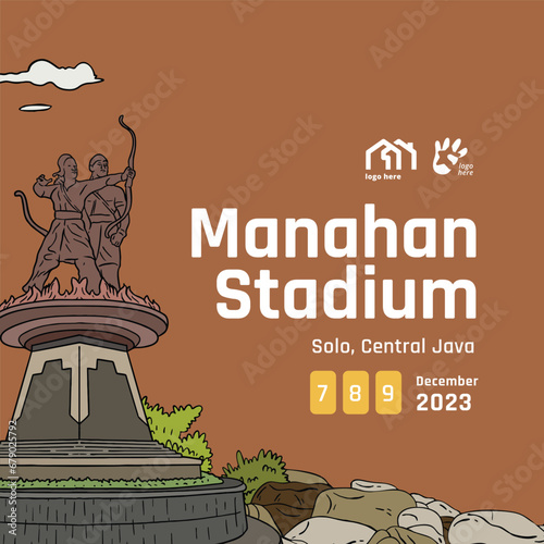 Central Java Stadium illustration design layout idea template
