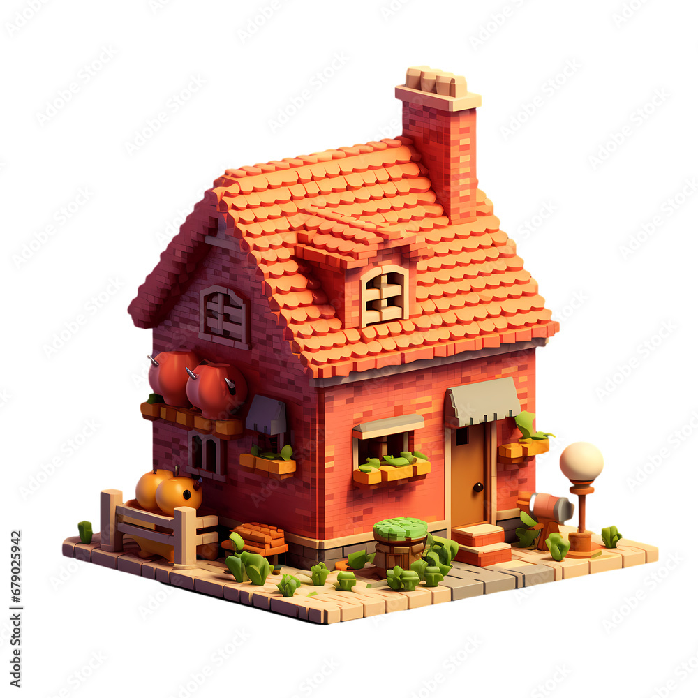 Tiny house construction icon, material, vector illustration, decorative design element, transparent background, app icon