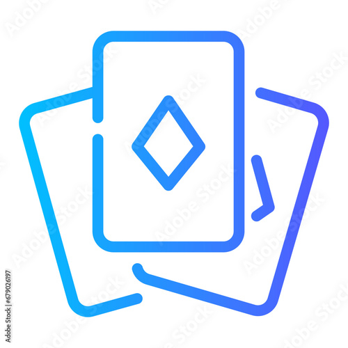 poker card Line Gradient Icon