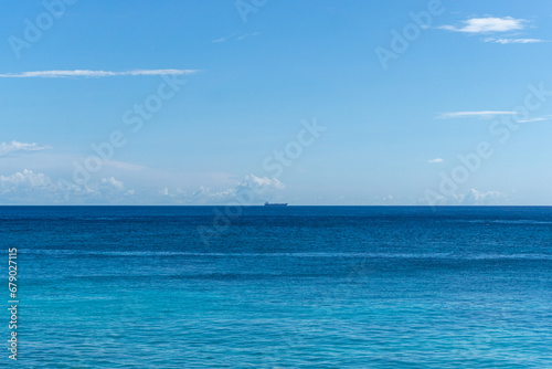  Deep ocean in daylight. Calm and relaxing concept. Seascape from high perspective. Top view of ocean sea water. © fery