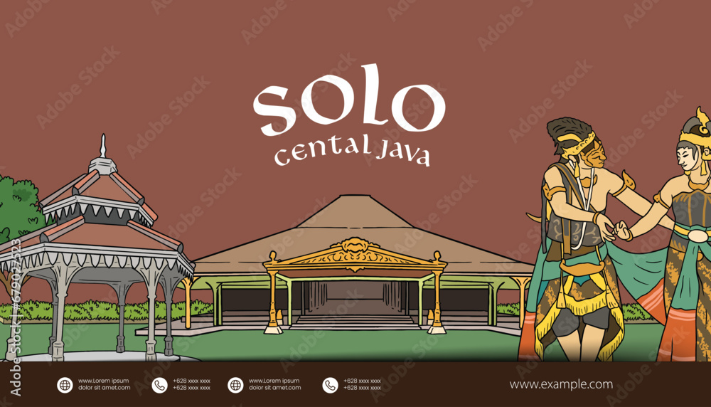Indonesia Surakarta Central Java design layout idea for social media or event background Indonesia Surakarta Central Java design layout idea for social media or event background