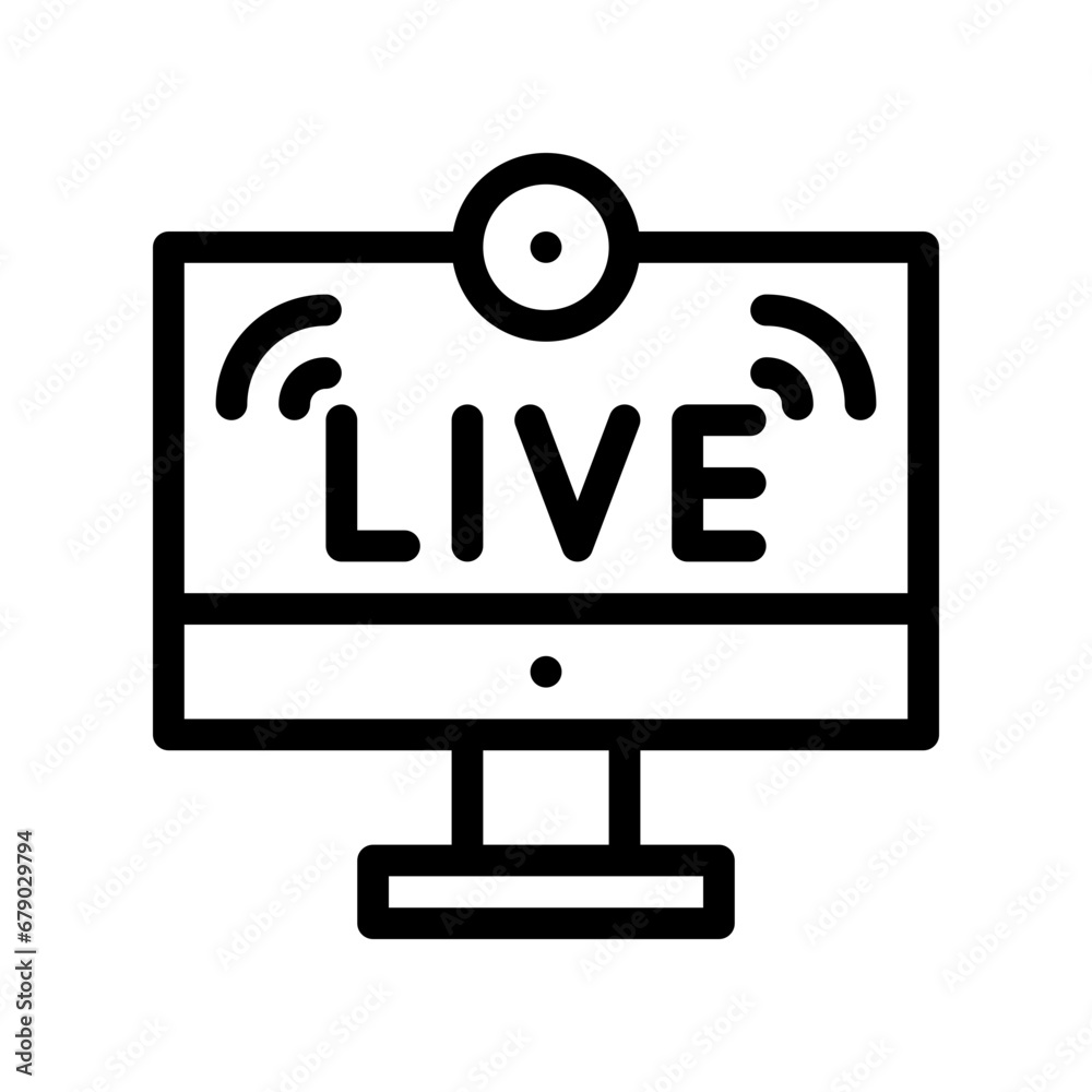 live streaming line icon
