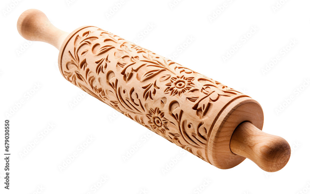 Wooden Rolling Pin on transparent background