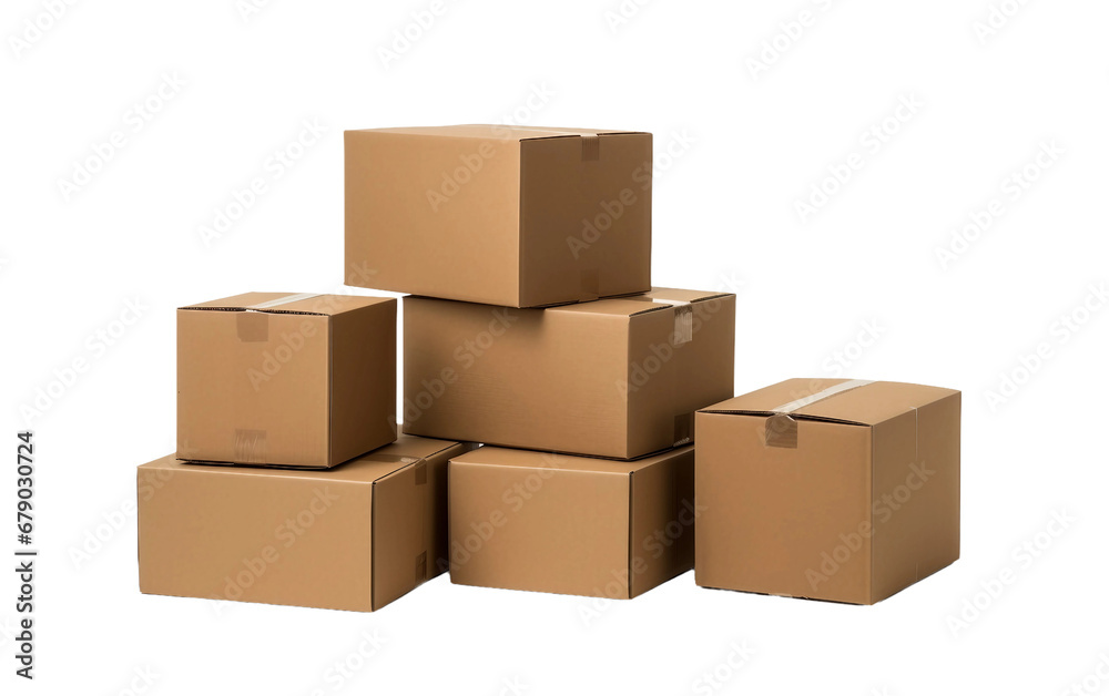 Cardboard Boxes on transparent background