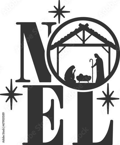 Noel - Nativity Illustration