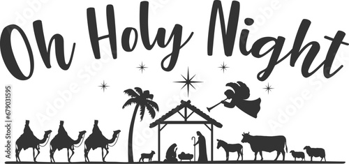 Oh Holy Night - Nativity Illustration