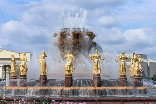 Fountain "Friendship of Peoples" at VDNKh. Moscow, Russia