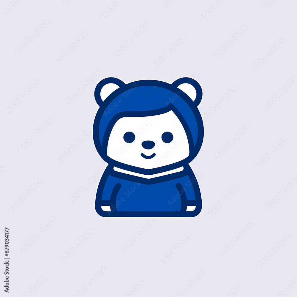 Fototapeta premium Line bear icon, material, vector illustration, decorative design element, transparent background, app icon