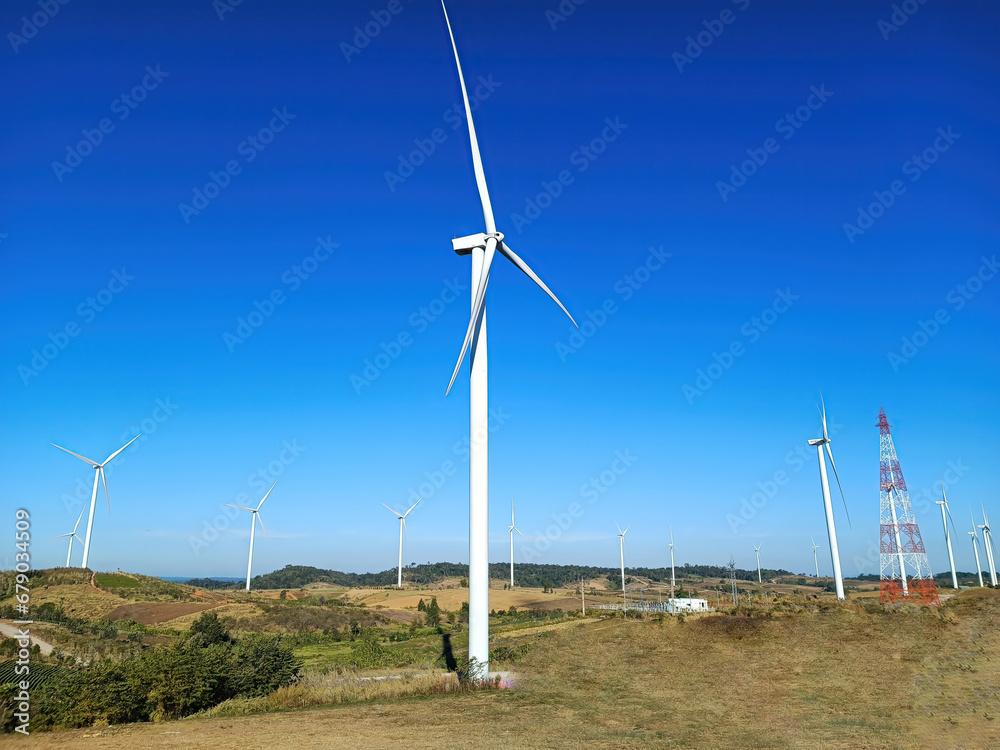 Wind turbine facility for clean electricity solar and hydrogen energy storage gas tank.