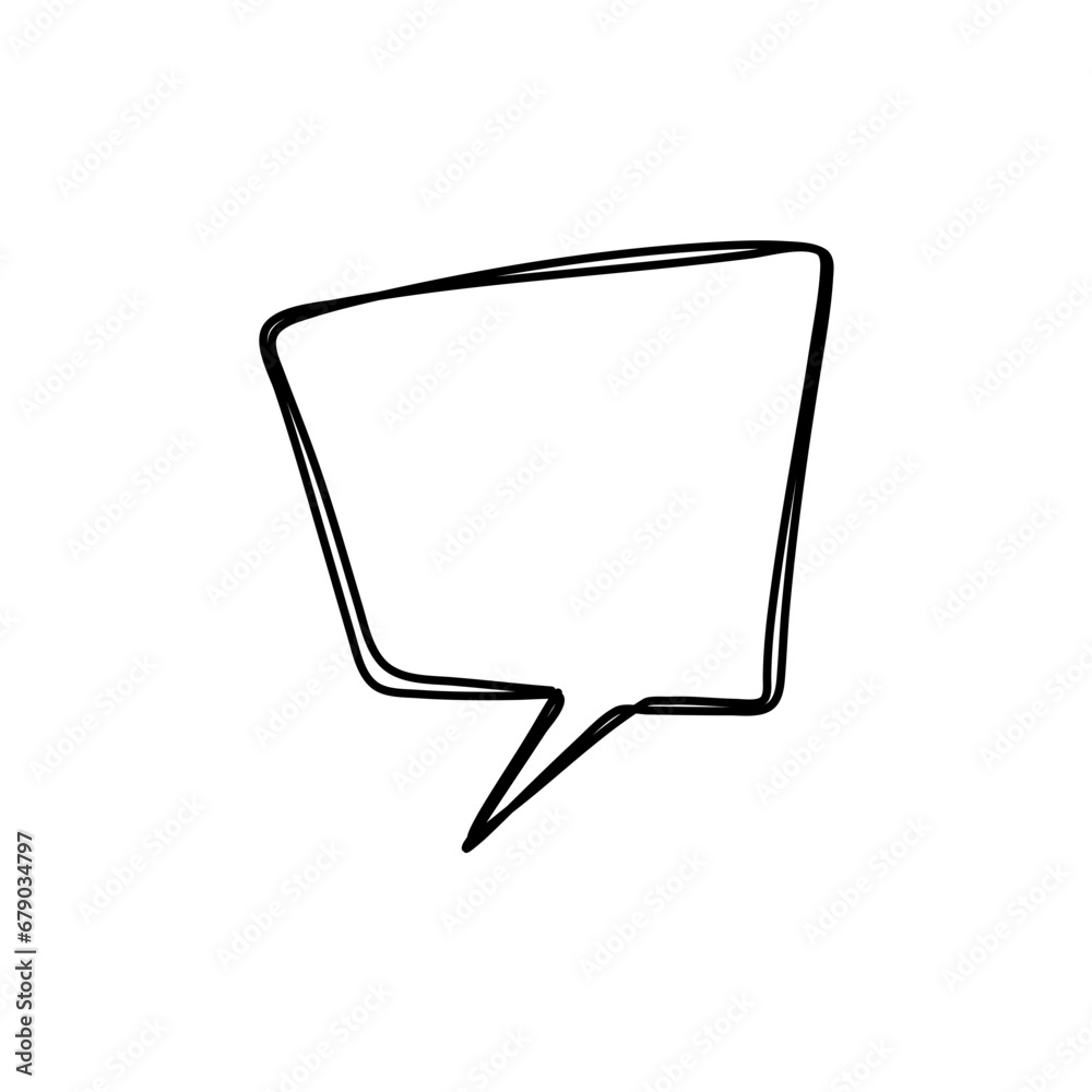 hand drawn speech bubbles. Vector illustration