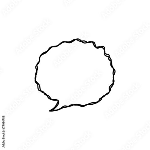 hand drawn speech bubbles. Vector illustration