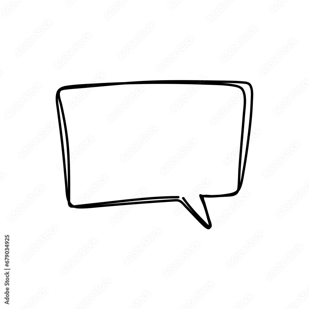 hand drawn speech bubbles. Vector illustration