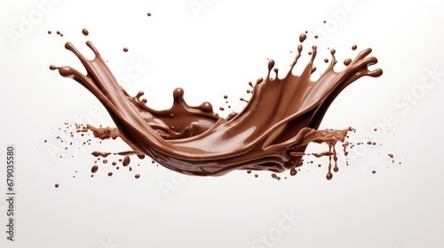Chocolate splash on a white background