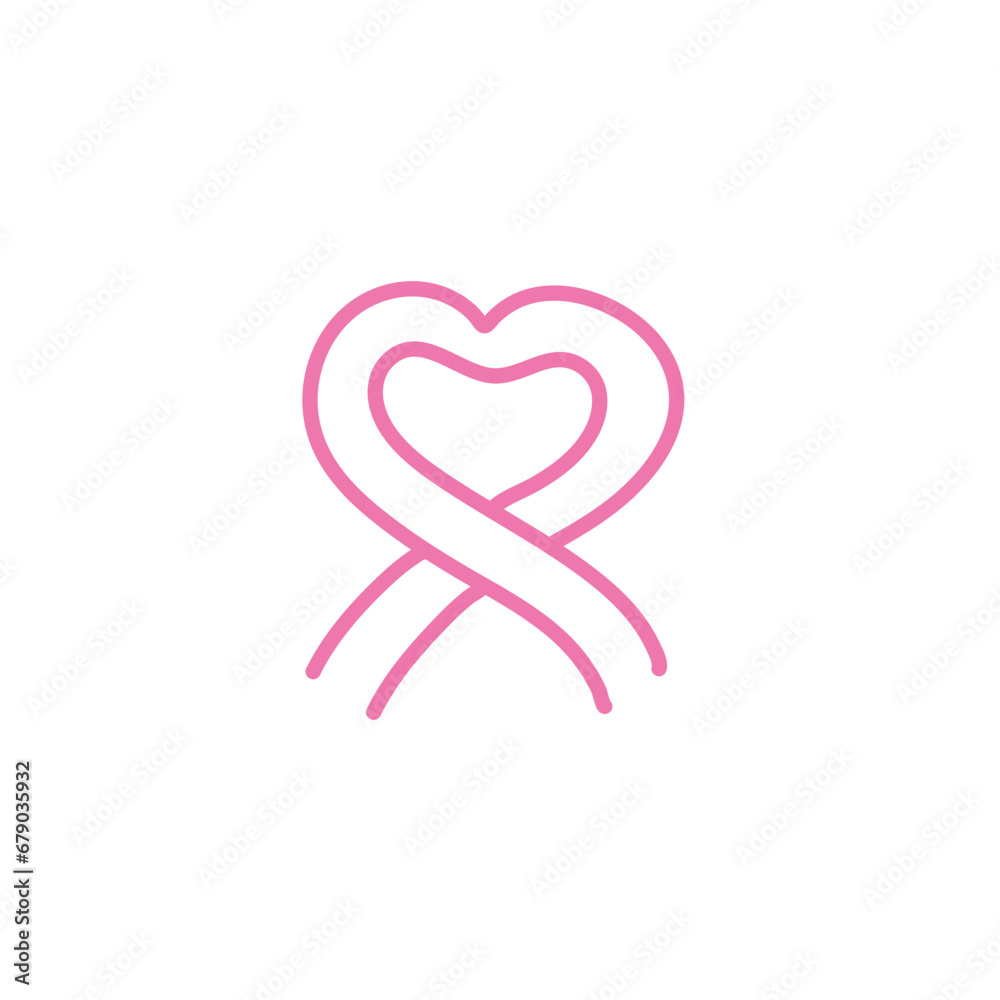hand-drawn breast cancer ribbon. Pink paint breast cancer awareness. 