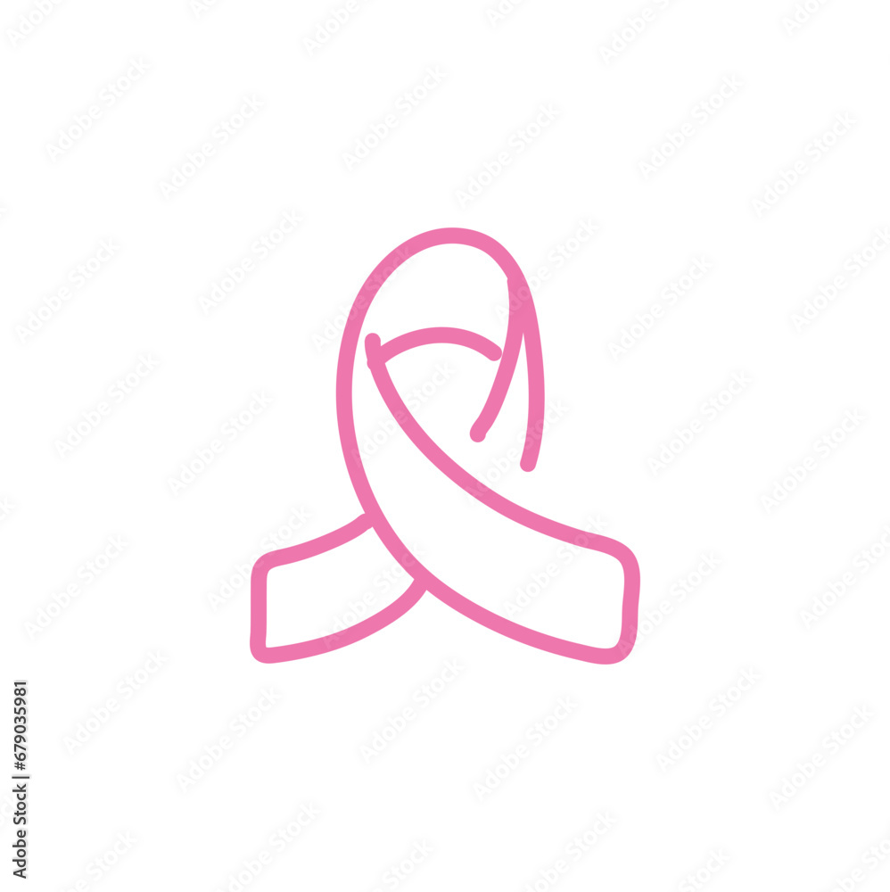 hand-drawn breast cancer ribbon. Pink paint breast cancer awareness. hand-drawn breast cancer ribbon. Pink paint breast cancer awareness.