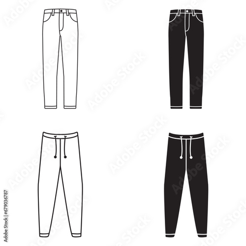 pants collection icon vector