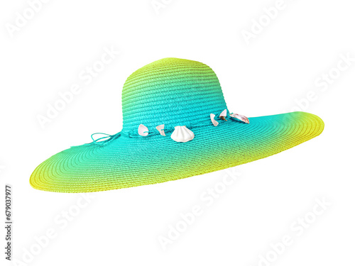 yellow green beach straw hat PNG transparent