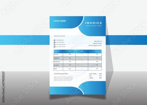 modern creative invoice design with white background color.