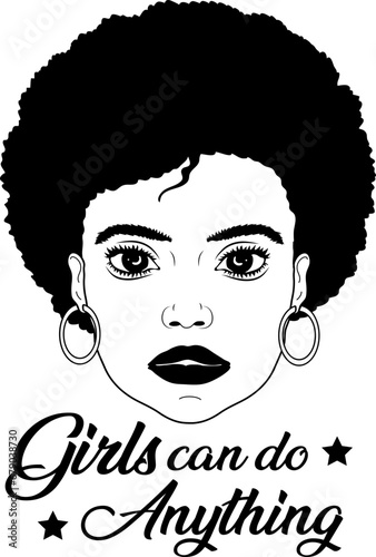 Girls can do anything Black queen 