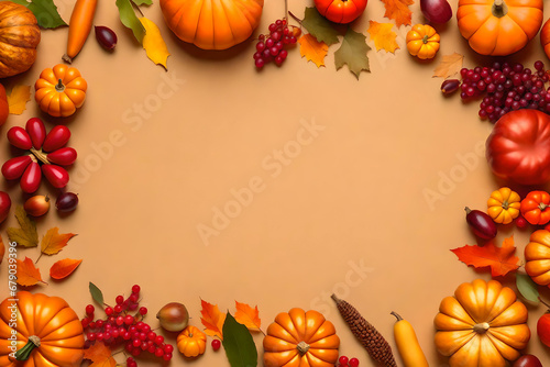 Flatlay Of Festive Cornucopia Assortment With Delicious Thanksgiving Harvest Foods Background